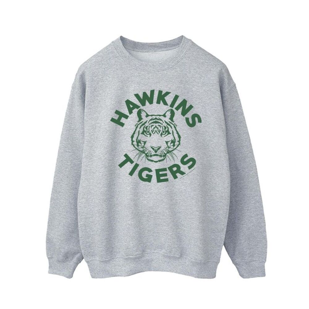 Netflix Mens Stranger Things Hawkins Tigers Sweatshirt / Sports Grey
